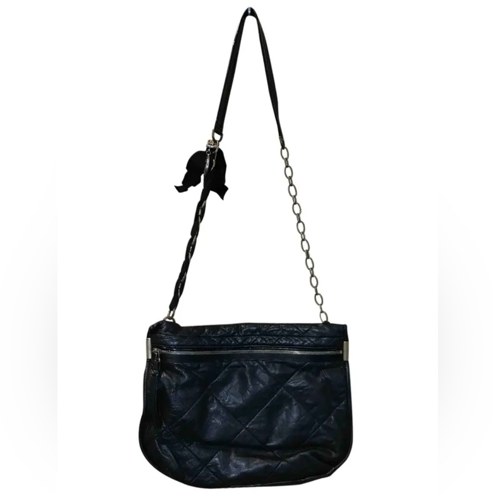 Authentic Lanvin Black Leather Crossbody Handbag